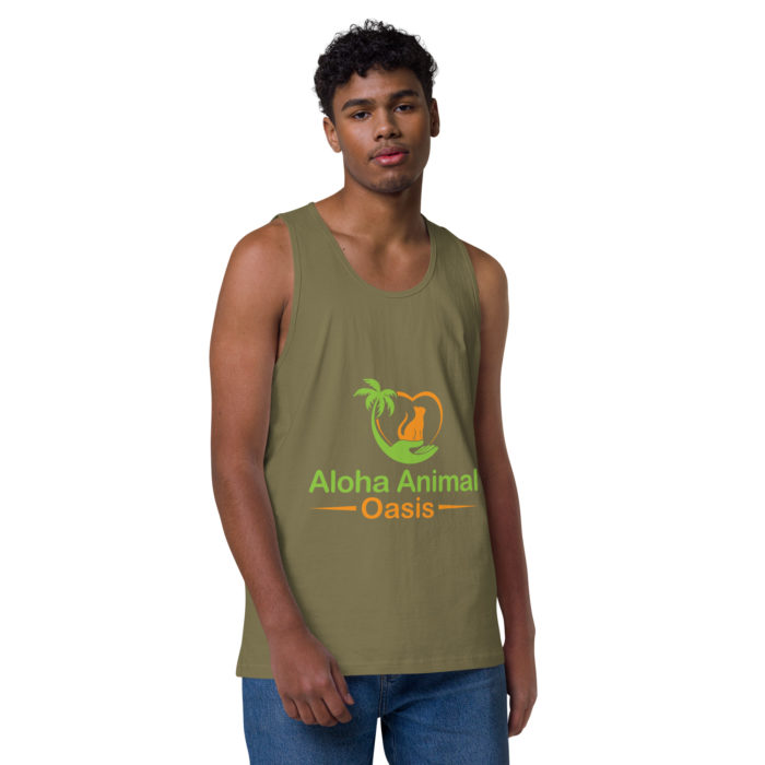 Mens Premium Tank Top Military Green Front C Dc A F Jpg