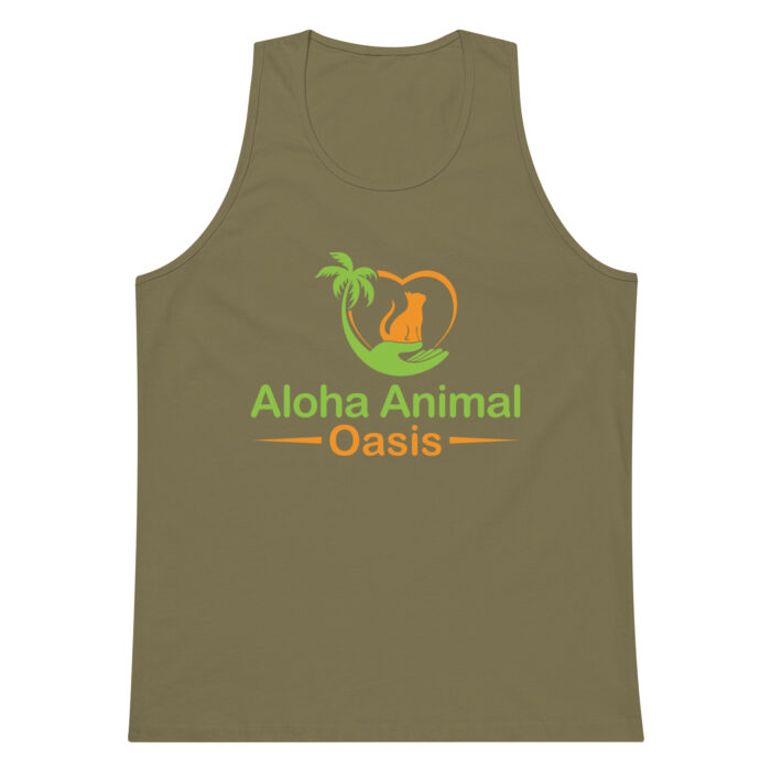Mens Premium Tank Top Military Green Front C D A Jpg
